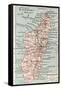 Madagascar Old Map-marzolino-Framed Stretched Canvas