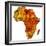 Madagascar on Actual Map of Africa-michal812-Framed Premium Giclee Print