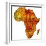 Madagascar on Actual Map of Africa-michal812-Framed Premium Giclee Print