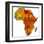 Madagascar on Actual Map of Africa-michal812-Framed Art Print