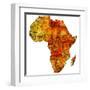Madagascar on Actual Map of Africa-michal812-Framed Art Print
