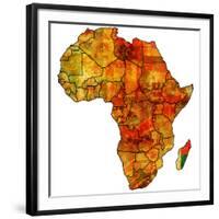 Madagascar on Actual Map of Africa-michal812-Framed Art Print