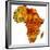 Madagascar on Actual Map of Africa-michal812-Framed Art Print