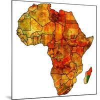 Madagascar on Actual Map of Africa-michal812-Mounted Art Print