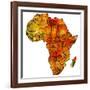 Madagascar on Actual Map of Africa-michal812-Framed Art Print