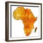 Madagascar on Actual Map of Africa-michal812-Framed Premium Giclee Print