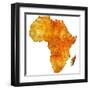 Madagascar on Actual Map of Africa-michal812-Framed Art Print