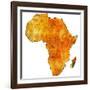 Madagascar on Actual Map of Africa-michal812-Framed Art Print