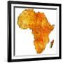 Madagascar on Actual Map of Africa-michal812-Framed Art Print