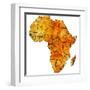 Madagascar on Actual Map of Africa-michal812-Framed Art Print