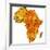 Madagascar on Actual Map of Africa-michal812-Framed Art Print