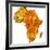 Madagascar on Actual Map of Africa-michal812-Framed Art Print