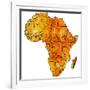 Madagascar on Actual Map of Africa-michal812-Framed Art Print