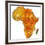 Madagascar on Actual Map of Africa-michal812-Framed Art Print