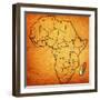 Madagascar on Actual Map of Africa-michal812-Framed Art Print