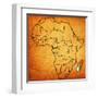 Madagascar on Actual Map of Africa-michal812-Framed Art Print