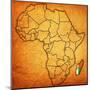 Madagascar on Actual Map of Africa-michal812-Mounted Art Print