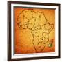 Madagascar on Actual Map of Africa-michal812-Framed Art Print