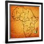 Madagascar on Actual Map of Africa-michal812-Framed Art Print