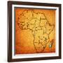 Madagascar on Actual Map of Africa-michal812-Framed Art Print