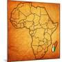 Madagascar on Actual Map of Africa-michal812-Mounted Art Print