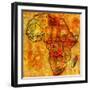 Madagascar on Actual Map of Africa-michal812-Framed Art Print