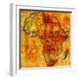 Madagascar on Actual Map of Africa-michal812-Framed Art Print