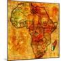 Madagascar on Actual Map of Africa-michal812-Mounted Art Print