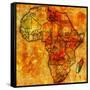 Madagascar on Actual Map of Africa-michal812-Framed Stretched Canvas