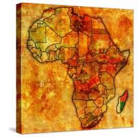 Madagascar on Actual Map of Africa-michal812-Stretched Canvas