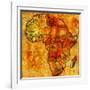 Madagascar on Actual Map of Africa-michal812-Framed Art Print