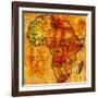 Madagascar on Actual Map of Africa-michal812-Framed Art Print