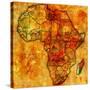 Madagascar on Actual Map of Africa-michal812-Stretched Canvas