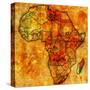 Madagascar on Actual Map of Africa-michal812-Stretched Canvas