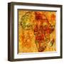 Madagascar on Actual Map of Africa-michal812-Framed Art Print