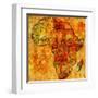 Madagascar on Actual Map of Africa-michal812-Framed Art Print