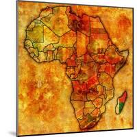 Madagascar on Actual Map of Africa-michal812-Mounted Art Print