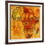 Madagascar on Actual Map of Africa-michal812-Framed Art Print