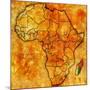 Madagascar on Actual Map of Africa-michal812-Mounted Art Print