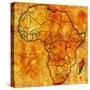 Madagascar on Actual Map of Africa-michal812-Stretched Canvas