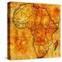 Madagascar on Actual Map of Africa-michal812-Stretched Canvas