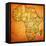 Madagascar on Actual Map of Africa-michal812-Framed Stretched Canvas
