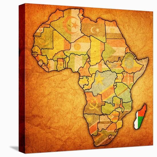 Madagascar on Actual Map of Africa-michal812-Stretched Canvas