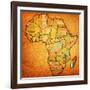 Madagascar on Actual Map of Africa-michal812-Framed Art Print