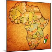 Madagascar on Actual Map of Africa-michal812-Mounted Art Print