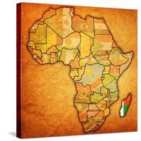 Madagascar on Actual Map of Africa-michal812-Stretched Canvas