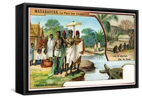 Madagascar, the Trial by Crocodiles and Customary Burial Places, 1908-null-Framed Stretched Canvas