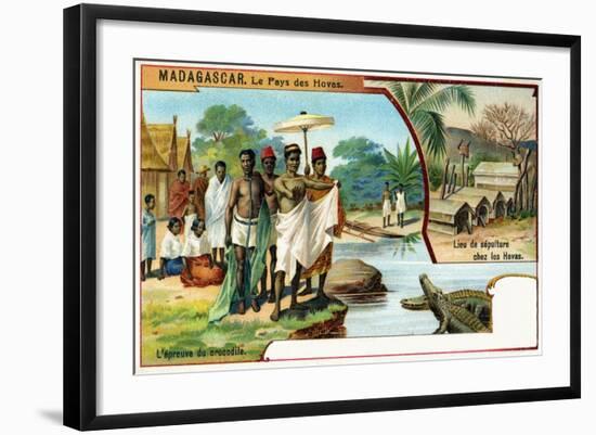 Madagascar, the Trial by Crocodiles and Customary Burial Places, 1908-null-Framed Giclee Print