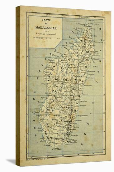 Madagascar War 1885-95, Map of Madagascar-Louis Bombled-Stretched Canvas
