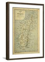 Madagascar War 1885-95, Map of Madagascar-Louis Bombled-Framed Art Print